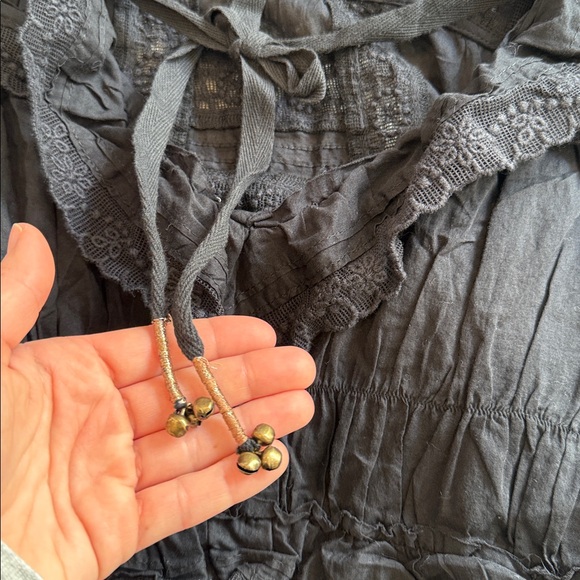 NWT Free People Tiered And True Ruffle Romper Black - Picture 9 of 11